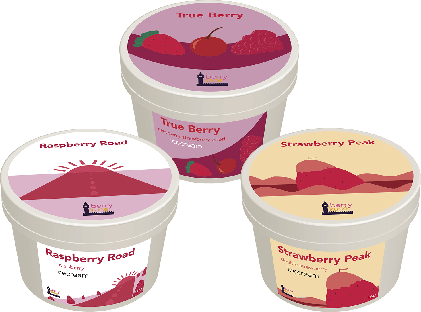 some 3d renders of alternate Berry Kane icecream flavors